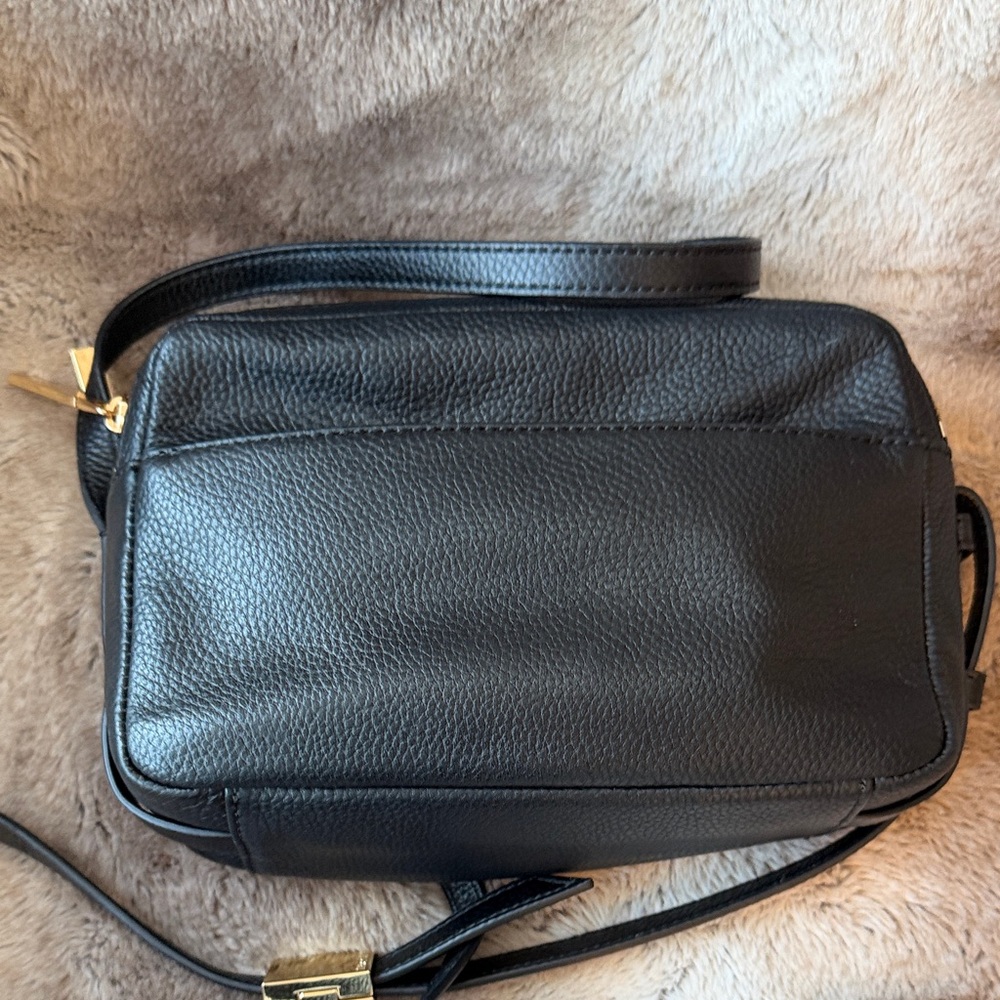 Thacker Shay Leather Camera Crossbody Bag Black Pebble Gold Hardware - Picture 12 of 16